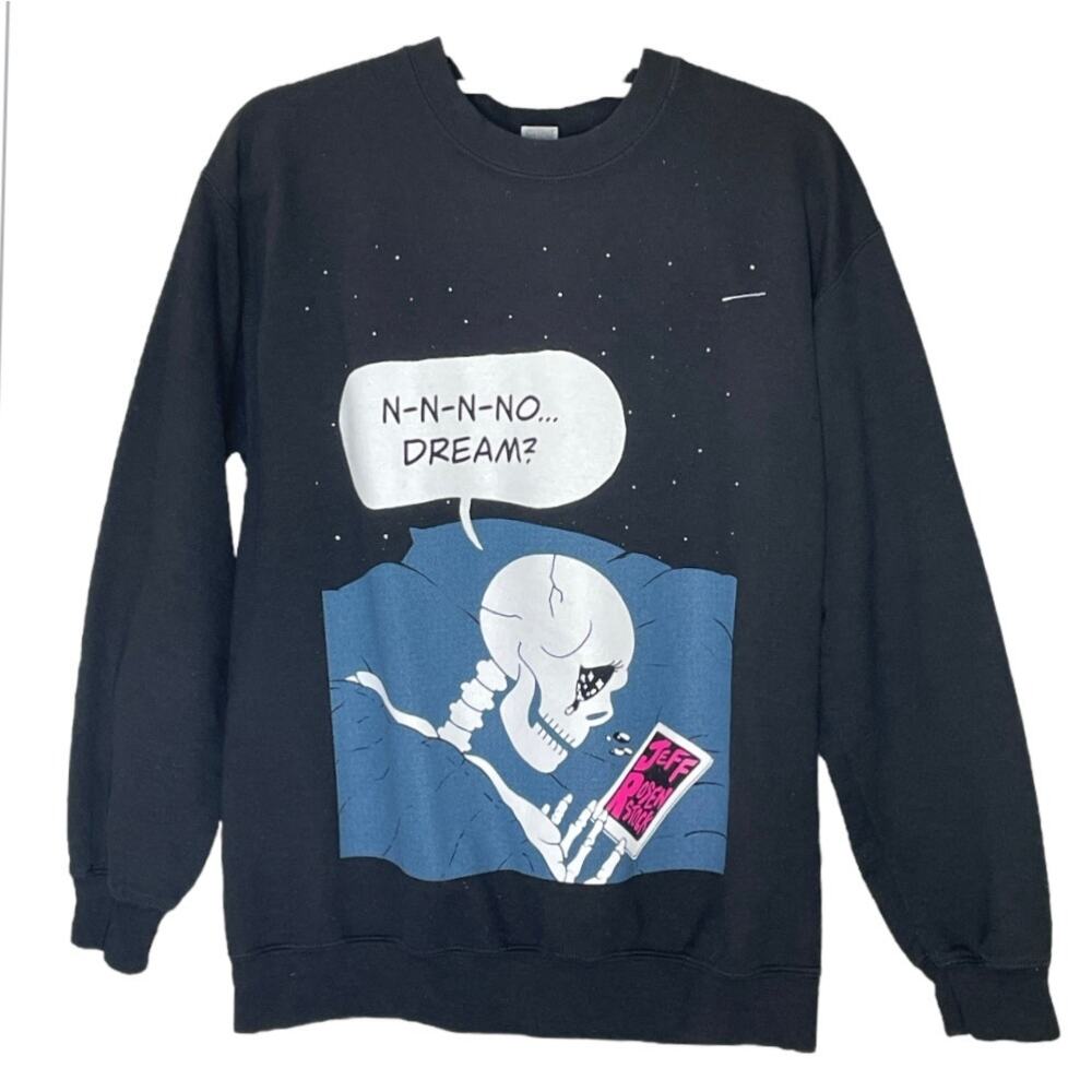 Jeff Rosenstock No Dream Skeleton Graphic Sweatshirt Black Medium